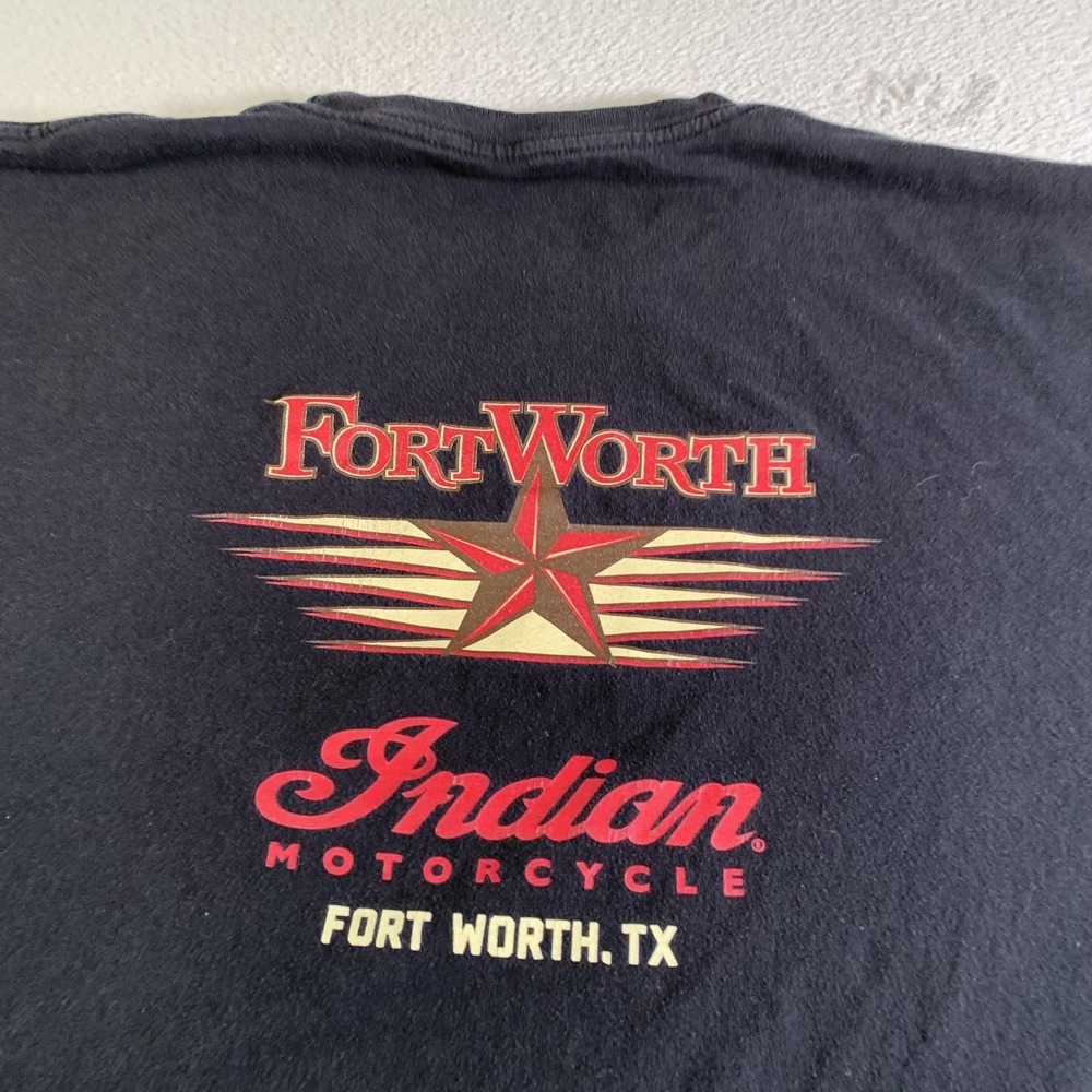 Indian Motorcycle Shirt Mens 2XL Black Fort Worth Texas Dealer Graphic Tee Biker
